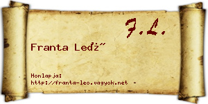 Franta Leó névjegykártya